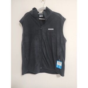 Columbia Men's XL Full‎ Zip Fleece Vest Black NWT